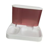 SiaBiced Distributeur Automatique de Nourriture et d'eau à Double Bol pour Animaux de Compagnie, Gamelle pour Chat, en Polypropylène, Grande Capacité pour, Rose