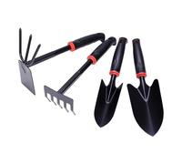 SiaBiced Ensemble de 4 Outils de Jardin Multifonctions Comprenant Un Râteau, Une Houe et Un Transplantoir, avec Manche en PP, pour Travailler La Terre et Déshe, Style A