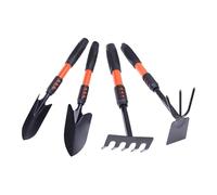 SiaBiced Ensemble de 4 Outils de Jardin Multifonctions Comprenant Un Râteau, Une Houe et Un Transplantoir, avec Manche en PP, pour Travailler La Terre et Déshe, Style B