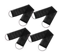 SiaBiced Filet de Bain 4x avec Des Poignées Outil de Lavage étendu, épurateur Arrière En Nylon pour Prendre Une Douche, Noir