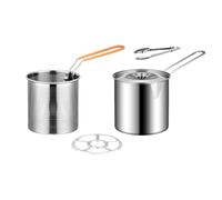 SiaBiced Friteuse Acier Inoxydable Panier Filtre Pot avec Poignée Ergonomique Adaptée pour Préparation de Frites Poulet Maison, avec support à casseroles