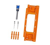 SiaBiced Gabarit de Charnière de Porte Système Gabarit Mortaiseuse Kit Montage Charnière Guide de Porte Précision Réglable Utilisation Polyvalente Adapté Aux P, Orange
