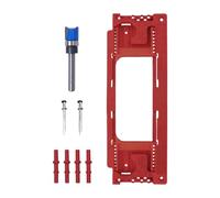 SiaBiced Gabarit de Charnière de Porte Système Gabarit Mortaiseuse Kit Montage Charnière Guide de Porte Précision Réglable Utilisation Polyvalente Adapté Aux P, Rouge