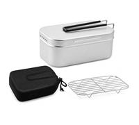 SiaBiced Gamelle Aluminium Robuste pour Camping & Randonnée - Lunch Box Militaire Chauffante Multifonctionnelle, Ensemble de boîte à Lunch 800ml + Grille Vapeur + Sac de Rangement