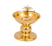 SiaBiced Ghee Lampe Support Bougeoir Alliage Bougie Décoration Bouddhiste Raffinée Convient à la Pratique Spirituelle la Chambre l'Autel Le Centre d'art, Style c