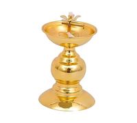SiaBiced Ghee Lampe Support Bougeoir Alliage Bougie Décoration Bouddhiste Raffinée Convient à la Pratique Spirituelle la Chambre l'Autel Le Centre d'art, Styled