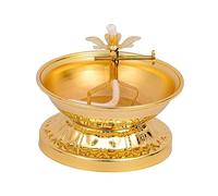 SiaBiced Ghee Lampe Support Bougeoir Alliage Bougie Décoration Bouddhiste Raffinée Convient à la Pratique Spirituelle la Chambre l'Autel Le Centre d'art, Style b