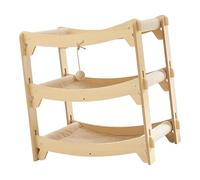 SiaBiced Griffoir, Coussin, Lit et Mobilier pour, Coussin en Bois Massif pour, Idéal pour Se Détendre et Faire Ses Griffes dans l'espace de Vie D, Triple Niveau