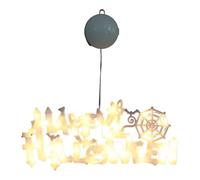 SiaBiced Happy Halloween Néon Sign Éclairage LED Mural Panneau Décoratif Suspendu Art Mural Alimentation USB Ambiance Lumineuse pour Chambre Salon Fête Fenêtre, Blanc