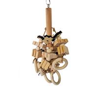 SiaBiced Jouet pour Perroquet, Bloc de Corde en Bois, Jouet à Mâcher, Accessoire pour Perroquets, Perruches, Cacatoès, Calopsittes, 14 X 23 Cm, pour Les