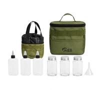 SiaBiced Kit d'épices Camping Portable Rangement, Bouteilles d'assaisonnement et Condiments pour Cuisine en Plein air et Pique-Nique, Vert