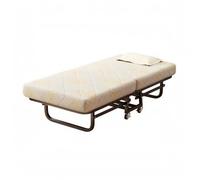 SiaBiced Lit Pliant Simple avec Matelas Lit d'Appoint Lit d'accueil Lit de Camp Structure Acier Renforcée Roues avec Frein et Poignée de Traction Housse, 80cm
