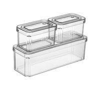 SiaBiced Lot de 3 Boîtes de Rangement pour Réfrigérateur, Organisateur de Tiroir de Réfrigérateur, Bac de Rangement Portable Polyvalent pour Aliments,