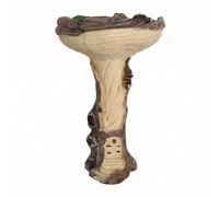 SiaBiced Mangeoire pour Oiseaux Mangeoire Bain Oiseaux Sculpture Résine Décoration Extérieure Figurine Nature Freestanding Bol Large pour Graines et Eau Ne Se, Nichoir