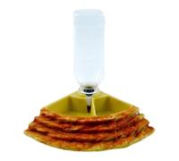 SiaBiced Mangeoire pour Reptiles Bol de Nourriture et Eau Antidérapant Polypropylène Entretien Facile Convient Aux Amphibiens Serpents Habitat Maison, Brun