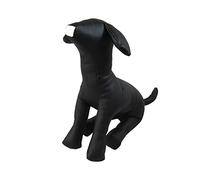 SiaBiced Mannequin Chien Assis en Similicuir Support D'Exposition Présentoir pour Jouet Décoratif Convient Boutique Animalerie Maison, Taille M Noir