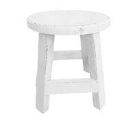 SiaBiced Mini Tabouret pour Pots de Fleurs, Support à Plantes en Bois, étagère à Fleurs, Rehausseur pour Pots de Fleurs, étagère Ronde Au, Convie, Blanc