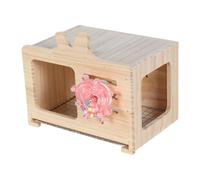 SiaBiced Nichoir Maison en Bois Boîte de Couchage Abri pour Petits Perroquets Accessoire Amusant avec Jouet Rotatif pour L'Enrichissement Adapté Au Jeu et Au, L
