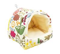 SiaBiced Nid Suspendu pour Perroquet, Cabane Douillette et Confortable avec Crochet, en Tissu Velouté, Idéal pour Calopsittes et Les Cacatoès, 19cmx19cmx20cm