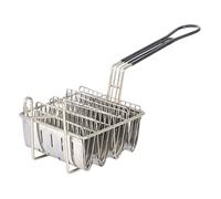 SiaBiced Panier à Friture pour Tacos avec Crochet, En Acier Inoxydable En Forme, Robuste et avec Poignée Ergonomique, pour Les, L, 4 Compartiments