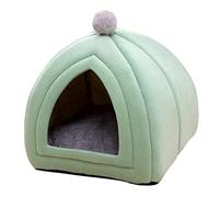 SiaBiced Panier Chat Coussin Chien Niche Grotte Maison pour Animaux en Suédine Hiver Douceur Lavable Adaptée Au Sommeil Intérieur Détente Chaton Espace Privé C, Vert