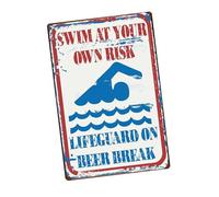 SiaBiced Panneau Piscine Plaque Métal Décor Murale Affiche Humour Étanche Créativité Vintage Convient Aux Piscines Jardins Intérieur Extérieur, Style F