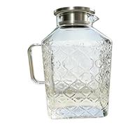 SiaBiced Pichet En Verre pour Eau Chaude et Froide, Accessoires pour Bouilloire, Pichet à Eau et à Café, Manche En Argent