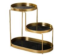 SiaBiced Plateau de Rangement Salle de Bain Support Accessoires Étagère Trois Niveaux Plateaux Multifonction En Fer et Verre Élégant et Robuste Adapté pour