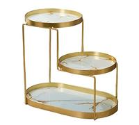 SiaBiced Plateau de Rangement Salle de Bain Support Accessoires Étagère Trois Niveaux Plateaux Multifonction En Fer et Verre Élégant et Robuste Adapté pour