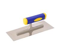 SiaBiced Plâtoir En Acier Inoxydable Outil de Finition Plâtrage Taloche Base Antidérapante Poignée Ergonomique Adapté Au Carrelage Béton Placoplâtre Rénovation, 300mmx95mm