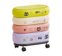 SiaBiced Poubelle avec Motif de Chat, Poubelle, Conteneur à Déchets, Corbeille à Papier, Corbeille à Papier En PP Robuste avec Couvercle à Pression Pratique Po, avec Roues