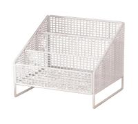 SiaBiced Présentoir à Disques, Organisateur de Rangement Stable, Support pour Fer à Repasser, étagère de Rangement, Trieur de Dossiers et pour L, Blanc, 26cmx22cmx24cm