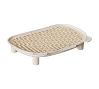 SiaBiced Rampe D'accès à La Litière pour, Double Grille, Protection Anti-éclaboussures, Marchepied, pour Animaux de Compagnie, Coussinet Amovible pour, Blanc
