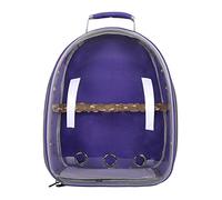 SiaBiced Sac à Dos pour Oiseaux, Boîte de Transport pour Perroquets avec Cage Transparente, étui Rigide, Perchoir Amovible, Conception Respirante, Adapté Aux V, Violet
