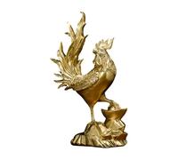 SiaBiced Sculpture En Résine Raffinée, Objet de Collection, Statuette de Poulet Décorative pour Bureau, Art Contemporain, Idéal Comme Cadeau, Doré