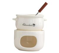 SiaBiced Service à Fondue Au Chocolat, Chocolat, Céramique de Mariage, Accessoires de Cuisine Polyvalents pour Desserts et Dîners, Blanc