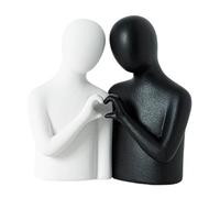 SiaBiced Statue Abstraite de Couple, Sculpture D'amour, Geste, Figurine, Ornement pour Café, Cheminée, Maison, Anniversaire, Blanc Noir