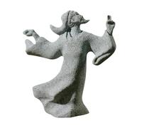 SiaBiced Statue Décorative de Caractères Chinois Anciens, Ornement de Montagne, Scène Miniature, Sculpture Réaliste, Terrarium, Vert, Fait Main, Peinture du poète