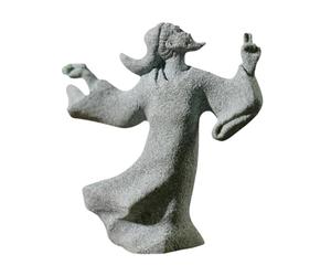 SiaBiced Statue Décorative de Caractères Chinois Anciens, Ornement de Montagne, Scène Miniature, Sculpture Réaliste, Terrarium, Vert, Fait Main, Peinture du poète