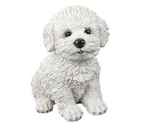 SiaBiced Statuette de Chien Décorative, Sculpture Artisanale En Résine, Idéale pour Offrir Ou à Exposer dans Une Chambre, Un Salon Ou Une Bibliothèque, blanc