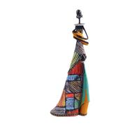 SiaBiced Statuette de Femme Africaine En Résine, Objet de Décoration Unique et Artistique, Idéale pour Offrir, à Exposer sur Une étagère, Une Bibliothèque Ou U, avec Des Enfants