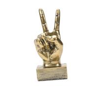 SiaBiced Statuette de Main En Résine, Sculpture de Doigt, Ornement Décoratif Moderne, Idéal pour La Maison, La Chambre, Le Bureau, Une étagère Ou Un Bureau. Ca, Or de la paix