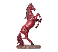 SiaBiced Statuette Décorative de Cheval, Sculpture Animale Ornée, En Résine Moderne, Idéale pour Une étagère, Une Chambre Ou Un Salon. Convient à La Décoration, Rouge