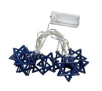 SiaBiced String Lamp Lights Étoile Guirlande Lampe Imperméable Ambiance Deux Modes Décoration Adaptée pour Célébration Juive Noël Table Maison, Bleu