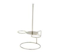 SiaBiced Support à Oignons avec Deux Porte-sauces, Présentoir Décoratif pour Beignets, Support à Oignons pour Buffet, Argent