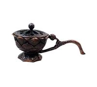 SiaBiced Support pour Brûleur D'encens, Bol Décoré de, Alliage de Zinc, Compatible avec La Méditation et La Relaxation, Style Classique, Facile à Net, Couleur cuivre