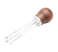 SiaBiced Tamper à Café Aiguille Répartiteur Espresso Presseur Packer Outil Machine à Café Manche Bois Acier Inox Convient pour Machine Maison, Wulnut Argent