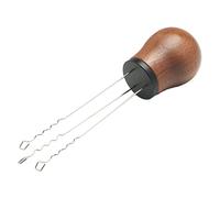 SiaBiced Tamper à Café Aiguille Répartiteur Espresso Presseur Packer Outil Machine à Café Manche Bois Acier Inox Convient pour Machine Maison, Wulnut Noir