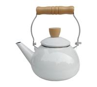 SiaBiced Théière en émail 1,5 L Pot Floral Bouilloire Vintage pour Infusion, Blanc