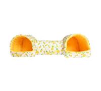 SiaBiced Tunnel de Jeu Tubulaire pour Cobayes, Accessoire pour Petits Animaux Fabriqué en Polyester Résistant, Idéal pour Les Aires de Jeux, Les Espaces de Rep, Ananas Jaune